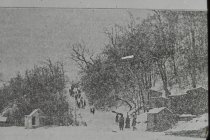 Looking up old beach road in winter